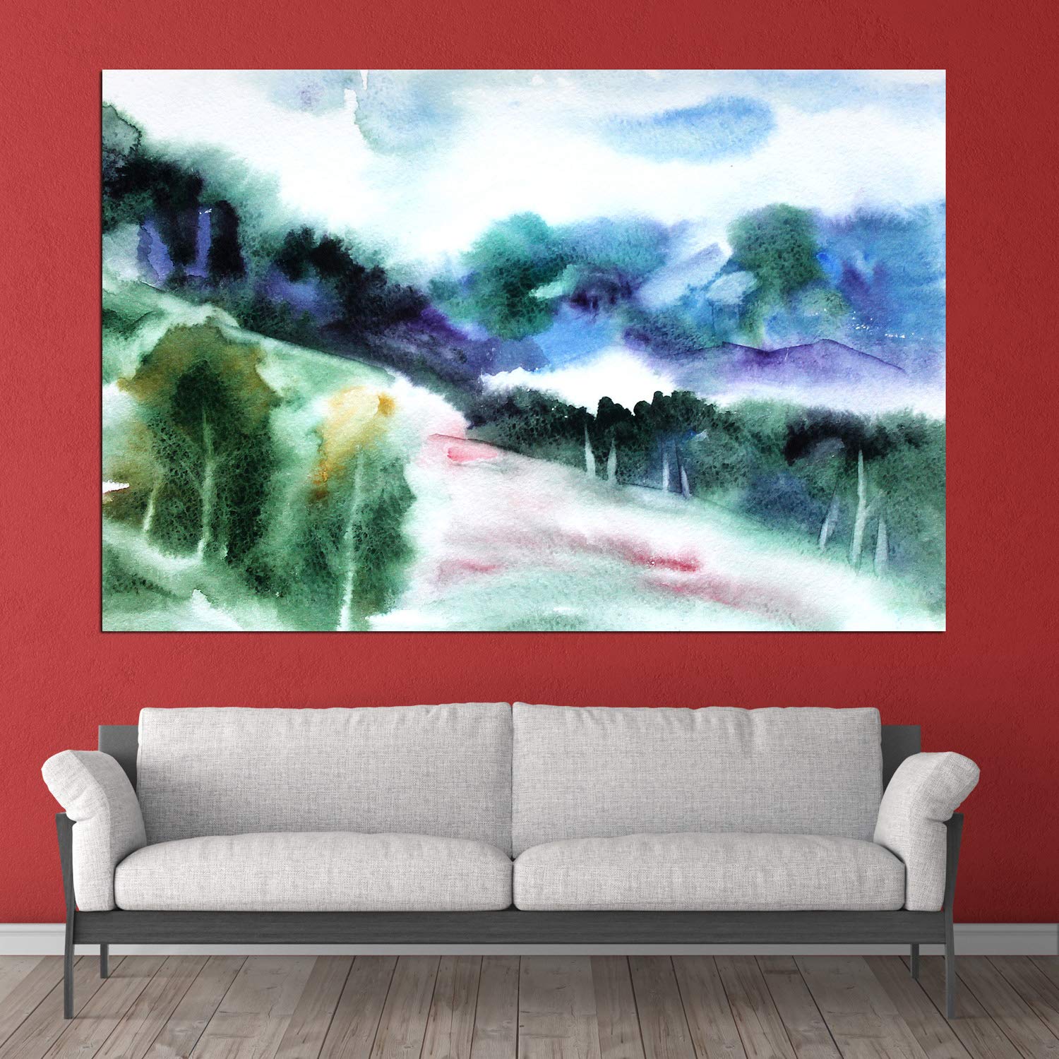 inep-b083y53828-image-of-the-dissolving-forest-unframed-modern-abstract-wall-art-hanging-in-a-cozy-living-room.jpeg